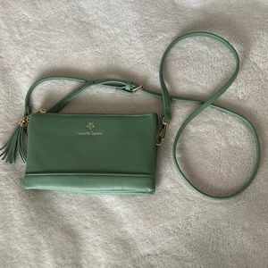 Nanette Lepore Green Triple Section Tassel Crossbody